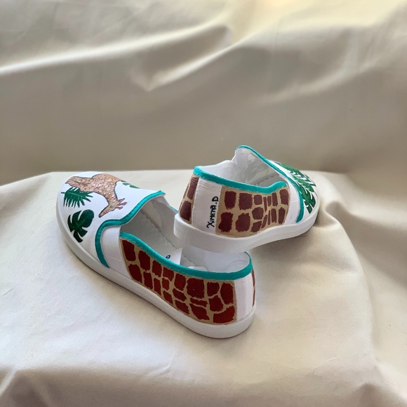 Hand Painted Canvas Slip On Shoes - Picture 2 of 6